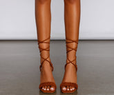 Stylische, atemberaubende Blockabsätze aus Wildlederimitat